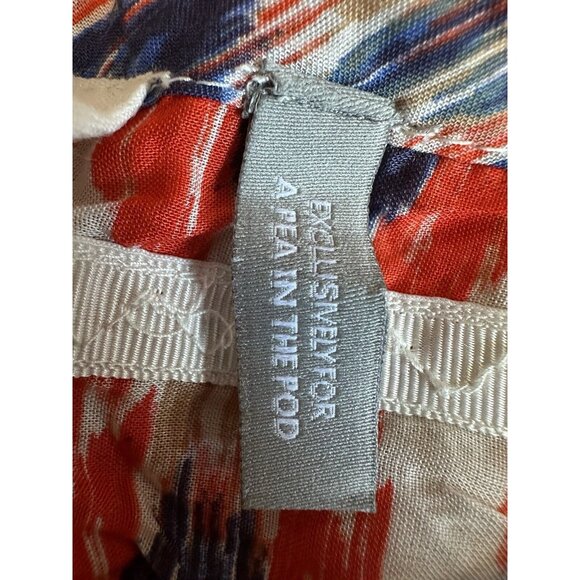 Beach Lunch Lounge A PEA IN THE POD‎ Orange White Blue Geometric Top Boho Smal - Picture 4 of 11